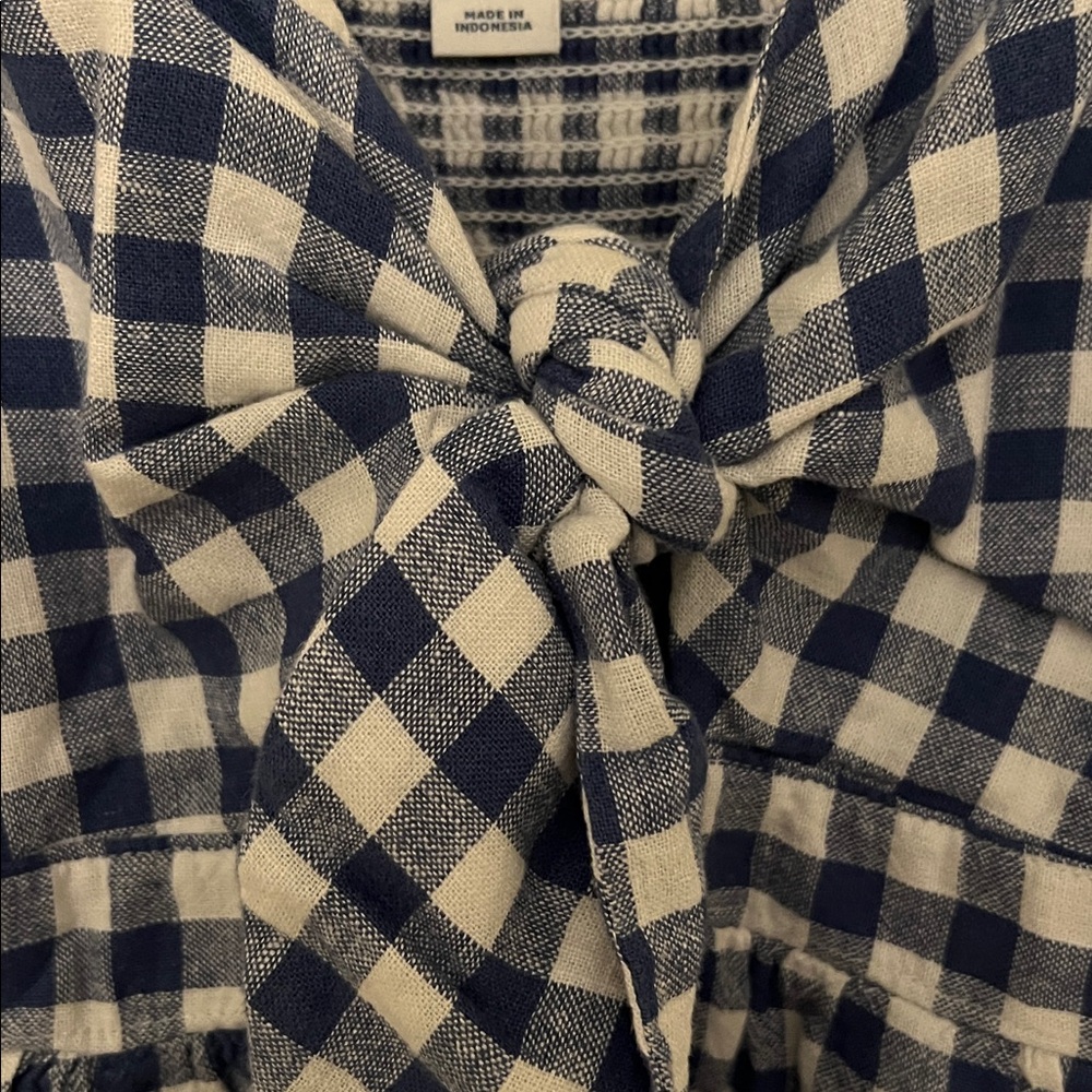 Old Navy Blue and White Gingham Dress Mini Dress Size L NWOT - Picture 3 of 11